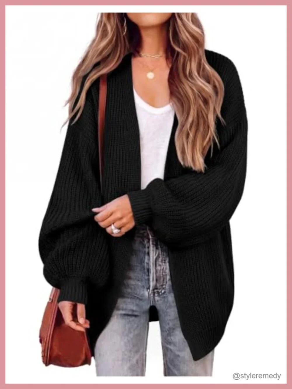 Oversized Chunky Knit Long Sleeve Cardigan Sweaters for Women - 100% Acrylic,